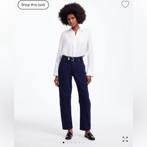 New Madewell The Tall Darted Barrel-Leg Jean in Garment Dye juniper berry 27T